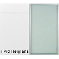 K&oslash;kkenskabe med hvid h&oslash;jglans front.