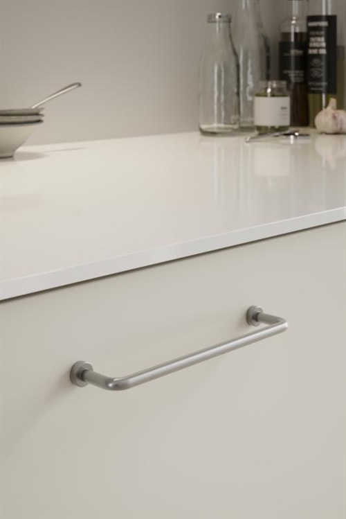 Furnipart - Lounge - greb i rustfrit stål silkeslebet CC128mm L142mm H35mm B14mm