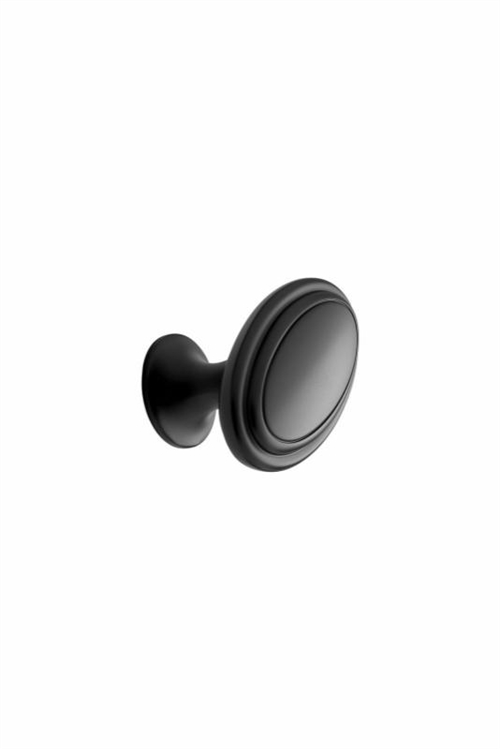 Furnipart - Oval Knob - greb i zink ,mat sort  L60mm B35mm H38mm