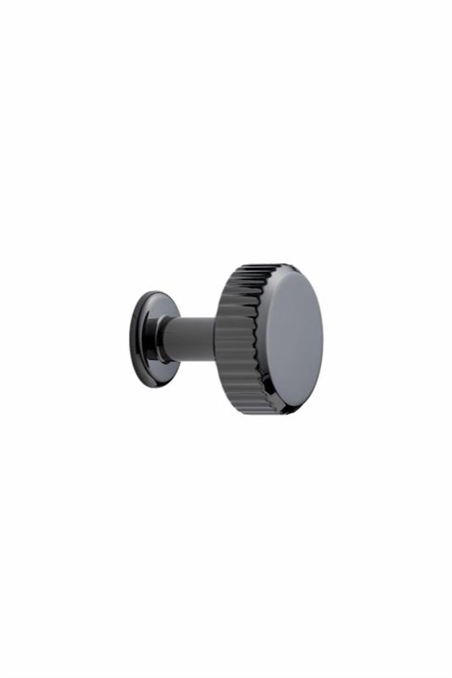 Furnipart- Villa round - knop i zink sort nikkel H20mm Ø30mm