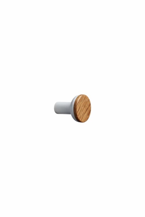 Furnipart - Bis - knop eg og zink lakeret / mat hvid H:21mm Ø:24mm