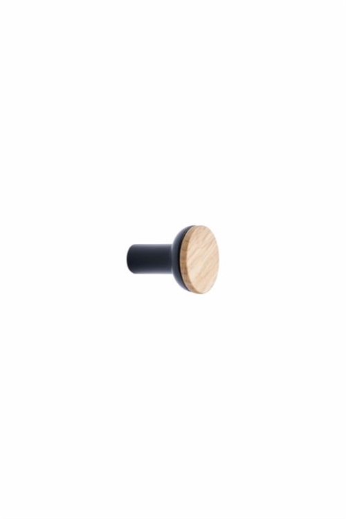 Furnipart - Bis - knop eg og zink lakeret / mat sort H:21mm Ø:24mm