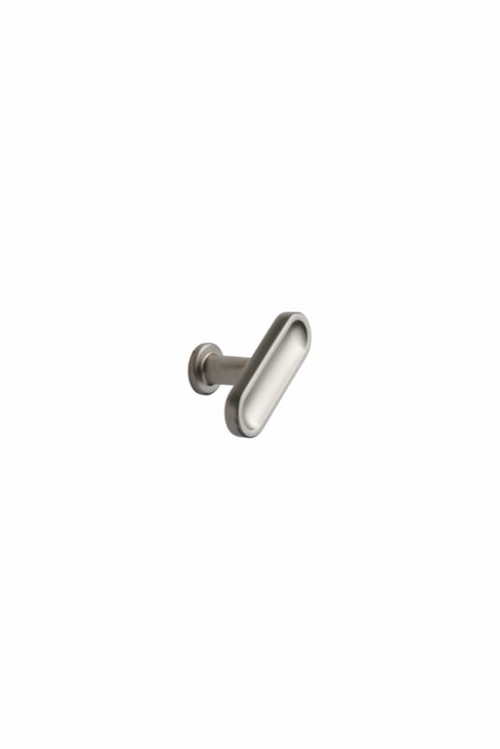 Furnipart - Cheateau T - knop i zink inox look L52mm H18mm