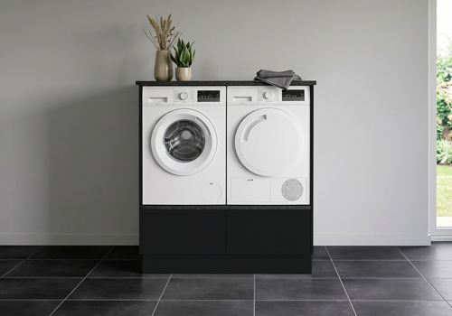 Multi-Living Bryggers sæt med Cibo Nero | Underskab m. skuffe, Vaskeskab, Gavle, Sokkelsæt - Bryggers sæt 1