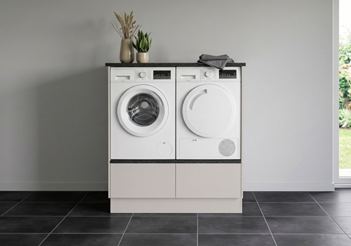 Multi-Living Bryggers sæt med Cibo Sabbia | Underskab m. skuffe, Vaskeskab, Gavle, Sokkelsæt - Bryggers sæt 1