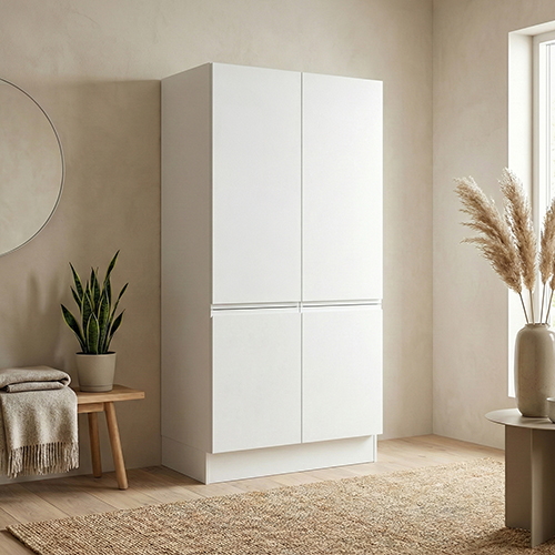 Kitchn Garderobeskab med 2 låger i hvid 120 cm fra Kitchn med Boston front