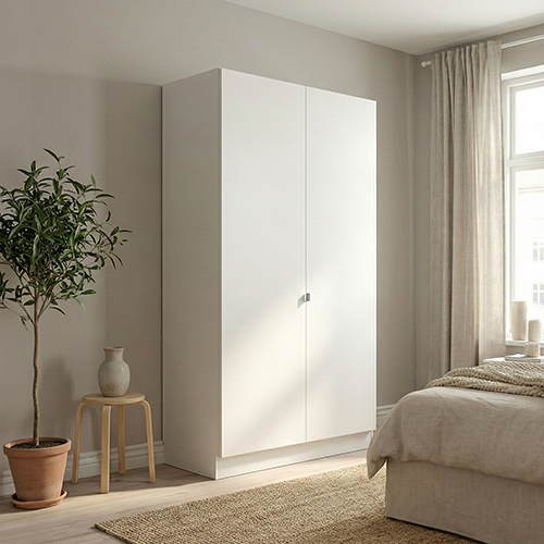 Kitchn Garderobeskab med 2 låger i hvid 120 cm fra Kitchn med Daytona front