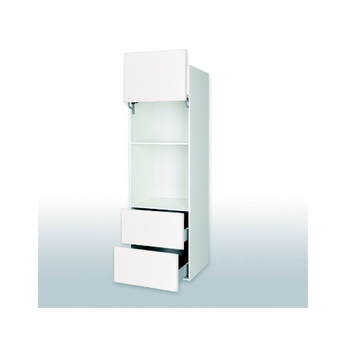 Malet hvid front Indbygningsskab til ovn/skjult micro med fuldudtræk/softluk:b: 60 cm.