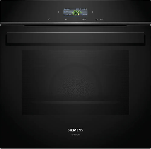Indbygningsovn 71l Pyro A+ sort m/disp - Siemens iQ700 - HB974GLB1