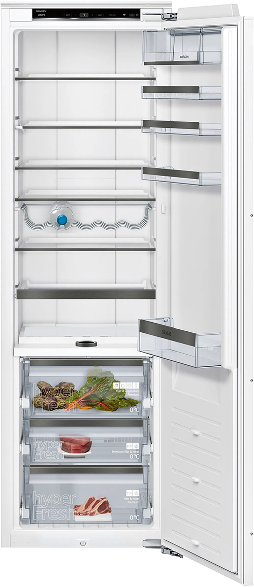 Integrerbart køleskab 177.5 x 56 cm fladhængsel med dæmpet lukning (soft close) - Siemens iQ700 - KI81FHOD0