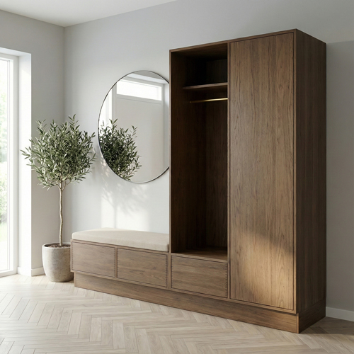 Mørkolieret Just Wood Garderobe - Dybde 60 cm