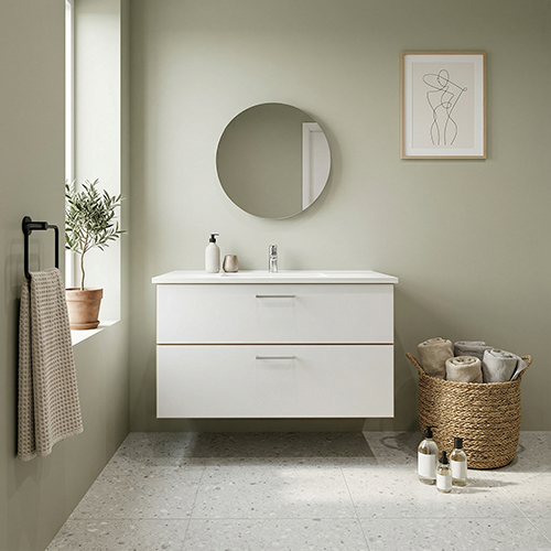 Kitchn BADSÆT 102 CM Hvid Marmorvask