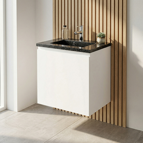 Multi-Living Hvid grebsfri small bad underskab med 1 låge og vaskebordplade