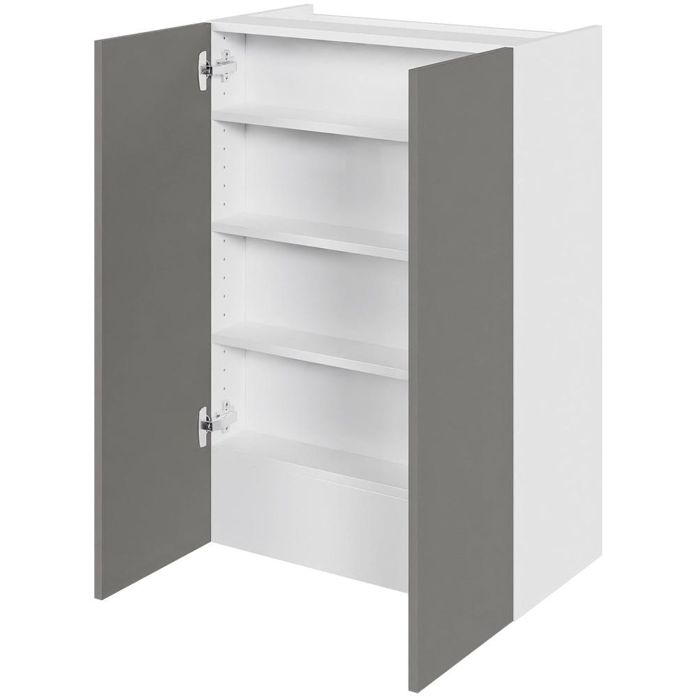 Multi-Living Køkken emhættereol i Cibo Grigio høj H: 89,6 cm D: 34,0 cm - 2 låger inklusiv 3 hylder samt 1 fast bund - Bredde: 60 cm