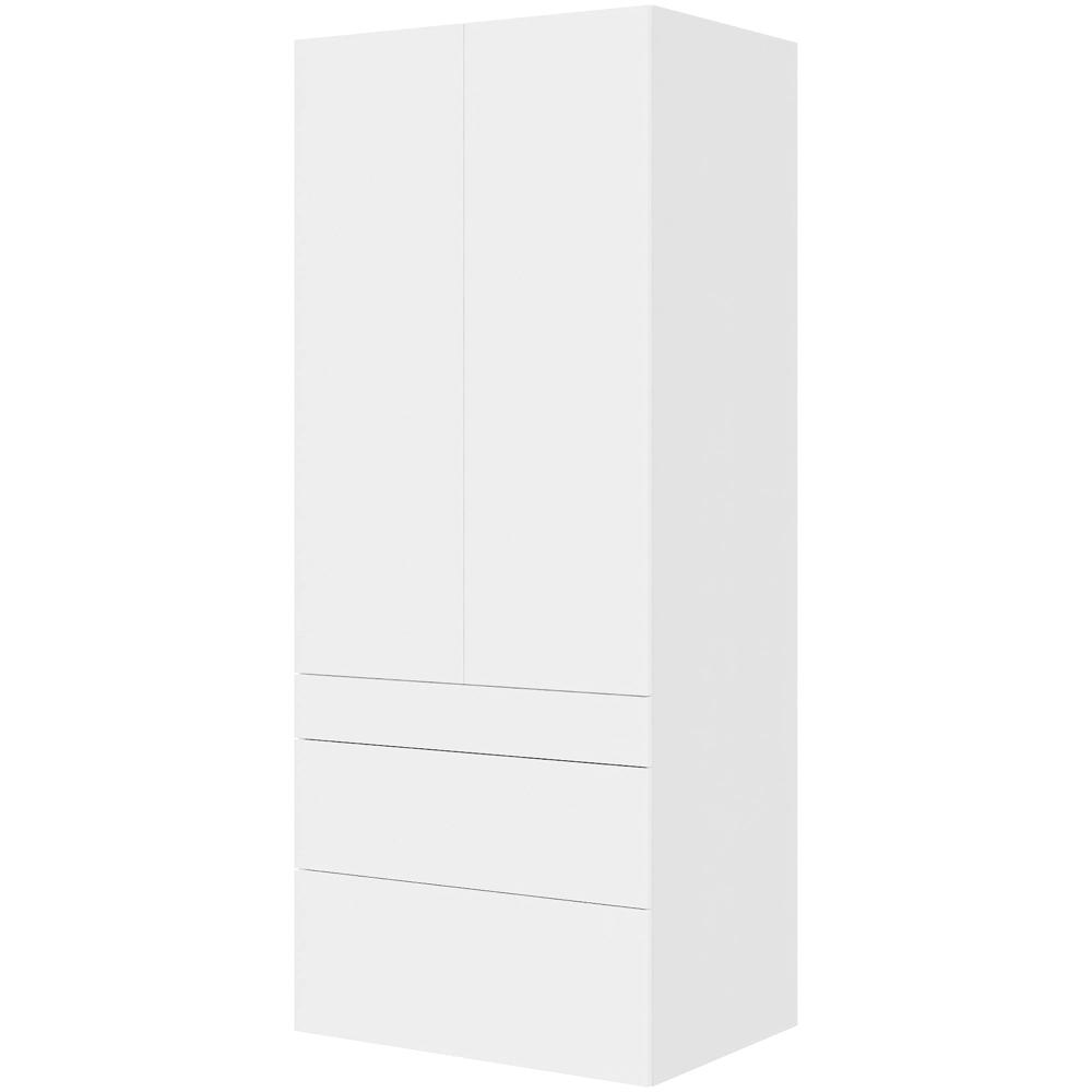 Multi-Living Køkken garderobeskab i Cibo Bianco H: 195,2 cm D: 60,0 cm - 2 låger og 3 skuffer fuldudtræk/softclose - Bredde: 80 cm