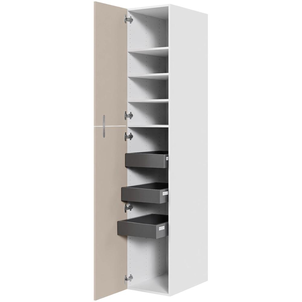 Multi-Living XL Linnedskab 40 cm med 4 hylder, 3 bakker og to-delt låge - deludtræk 