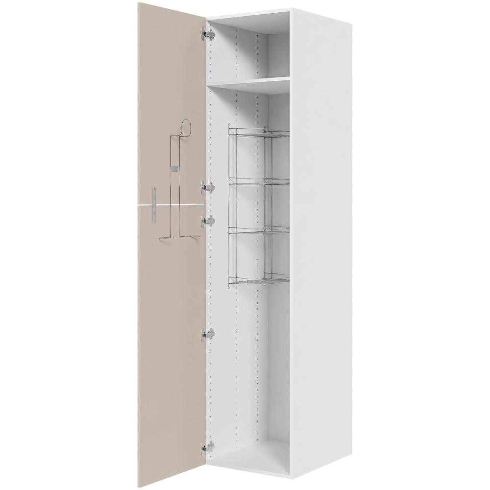 Multi-Living XL Kosteskab 50 cm med hylde, trådreol, silver slangeholder og to-delt låge