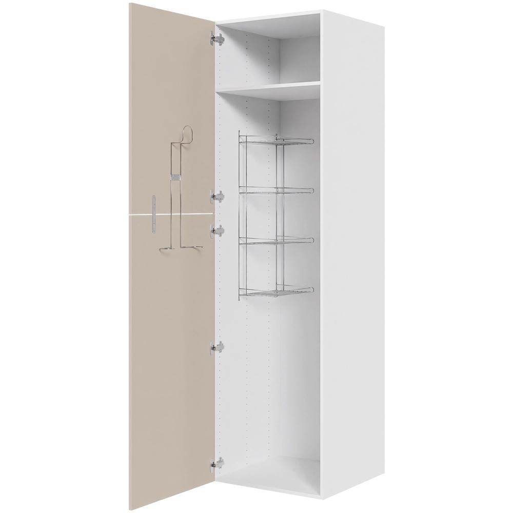 Multi-Living XL Kosteskab 60 cm med hylde, trådreol, silver slangeholder og to-delt låge