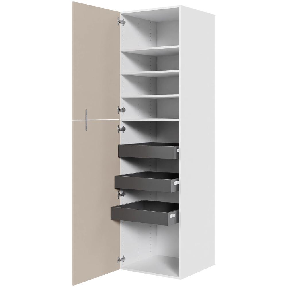 Multi-Living XL Linnedskab 60 cm med 4 hylder, 3 bakker og to-delt låge - deludtræk