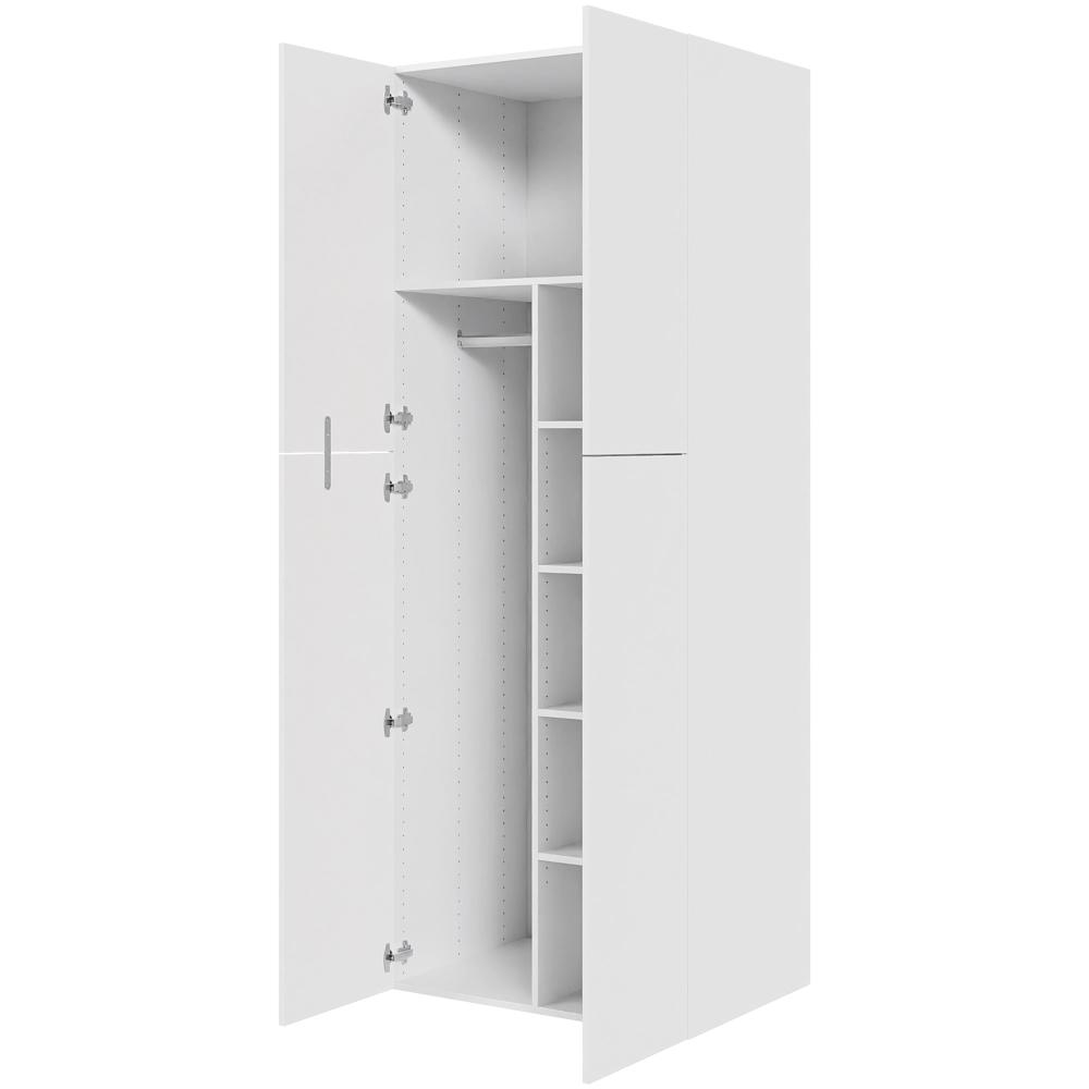 Multi-Living XL Combiskab 80 cm med 4 hylder, bøjlestang og 2 to-delte låger