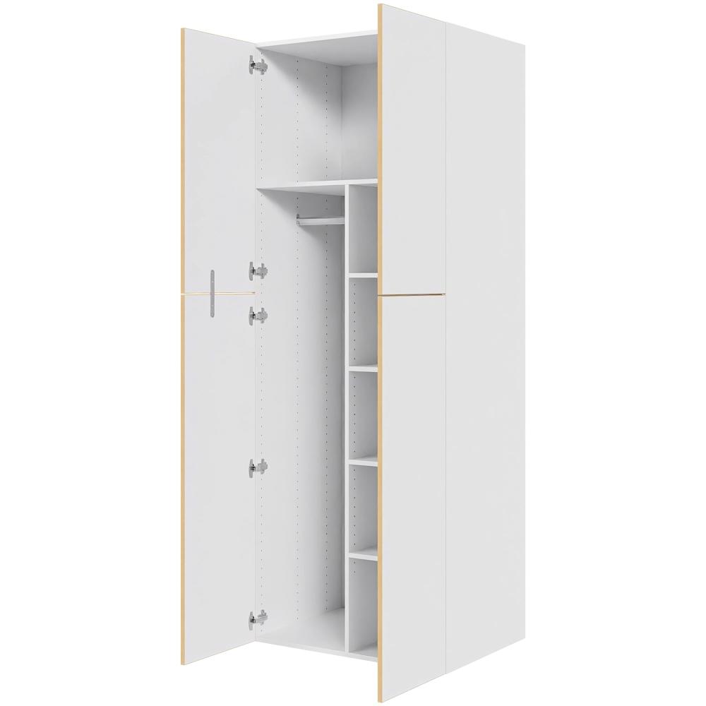 Multi-Living Ekstra højt combiskab  i White/Oak Line H: 214,4 cm D: 60,0 cm - 2 låger inklusiv 4 hylde samt 1 oval bøjlestang. - Bredde: 80 cm
