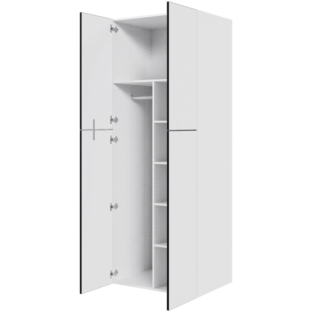 Multi-Living Ekstra højt combiskab  i White/Black line H: 214,4 cm D: 60,0 cm - 2 låger inklusiv 4 hylde samt 1 oval bøjlestang. - Bredde: 80 cm