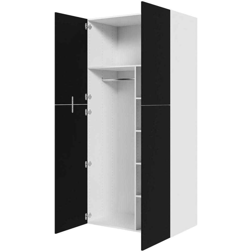 Multi-Living Ekstra højt combiskab  i Cibo Nero H: 214,4 cm D: 60,0 cm - 2 låger inklusiv 4 hylde samt 1 oval bøjlestang. - Bredde: 100 cm