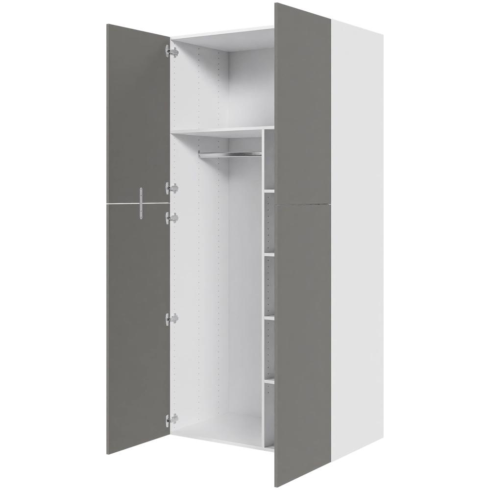 Multi-Living Ekstra højt combiskab  i Cibo Grigio H: 214,4 cm D: 60,0 cm - 2 låger inklusiv 4 hylde samt 1 oval bøjlestang. - Bredde: 100 cm