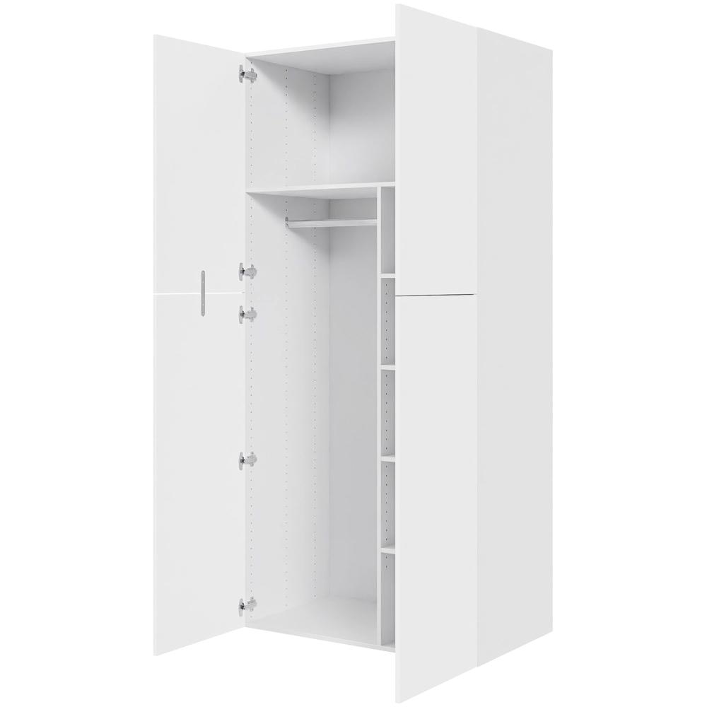 Multi-Living Ekstra højt combiskab  i Cibo Bianco H: 214,4 cm D: 60,0 cm - 2 låger inklusiv 4 hylde samt 1 oval bøjlestang. - Bredde: 100 cm