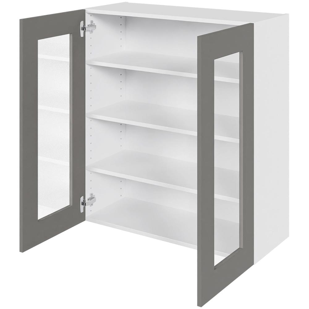 Multi-Living Høj vitrineskab 80 cm med 3 hylder og låge i klar glas