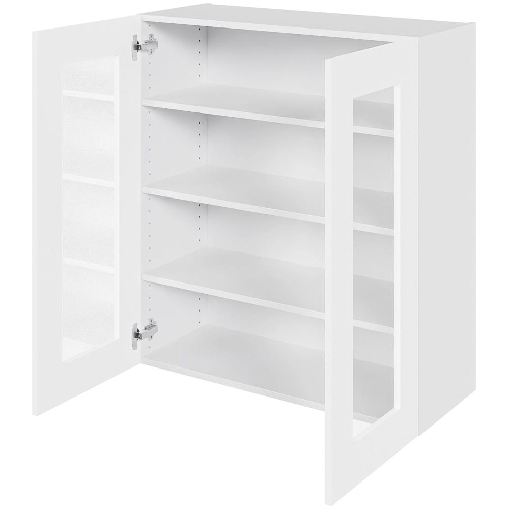 Multi-Living Høj vitrineskab 80 cm med 3 hylder og låge i klar glas