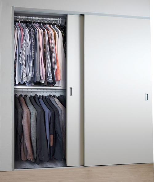Mogensen Plano skydelåger på mål til garderobe med 2 låger - Total bredde 100 til 130 cm.