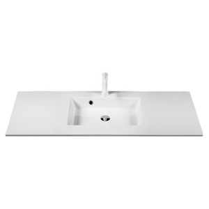 Kitchn Colombo vask hvid marmor mat, kumme midt, 122x48