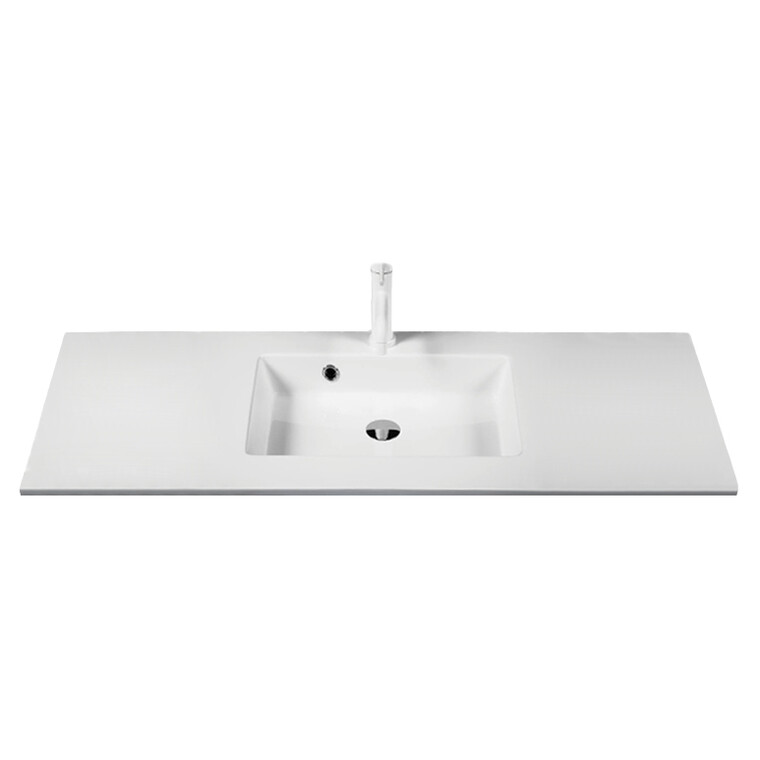 Kitchn Colombo vask hvid marmor mat, kumme midt, 122x48