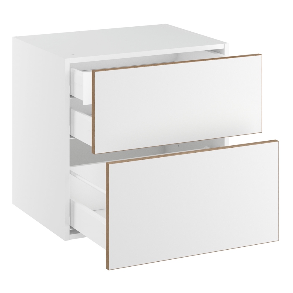 Badunderskab lavt m/2 skuffer og 1 indvendig skuffe H:576 D:450 B:400