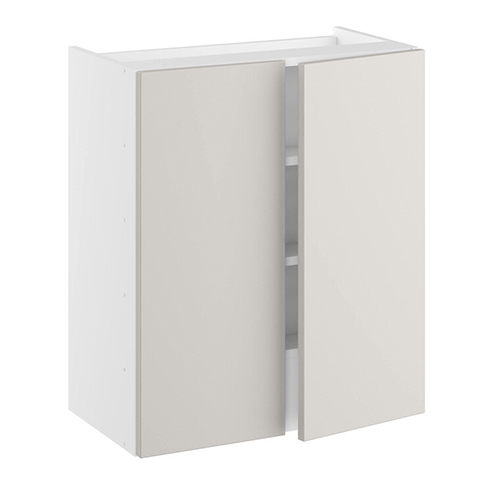 Emhætteskab, m/dobbelt låger, Blændstykke 163 mm, 2 hylder, m/aftagelig bagplade. H:704 B:600 D:320