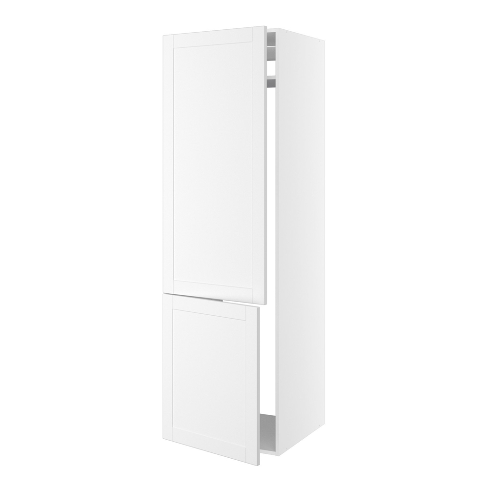 Kitchn Højskab til integreret køl/frys m/2 låger med hængselsboring H:700 og 1244, 1 konstruktionshylde m/udluftning (uden bagbeklædning) H:1952 D:580 B:600