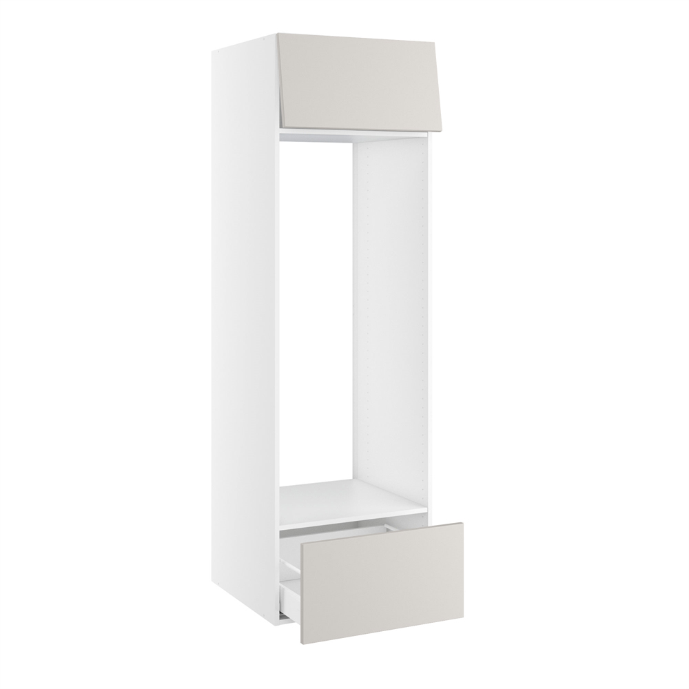 Højskab, t/køl, 316mm toplåge, 1 skuffe H:316mm, hul: 1296mm. H:1952 B:600 D:580