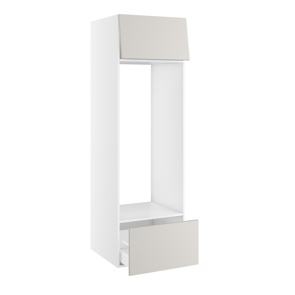 Højskab, t/køl, 348mm toplåge, 1 skuffe H:348mm, hul: 1232mm. H:1952 B:600 D:580