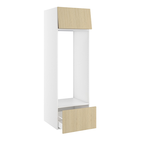 Højskab, t/køl, 348mm toplåge, 1 skuffe H:348mm, hul: 1232mm. H:1952 B:600 D:580