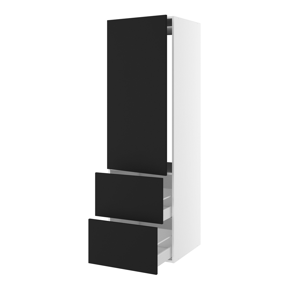 Kitchn Højskab til integreret køl nichemål 1232x567 mm. m/1 låge uden hængselsboring H:1244 og 2 skuffer H:348 H:1952 D:580 B:600