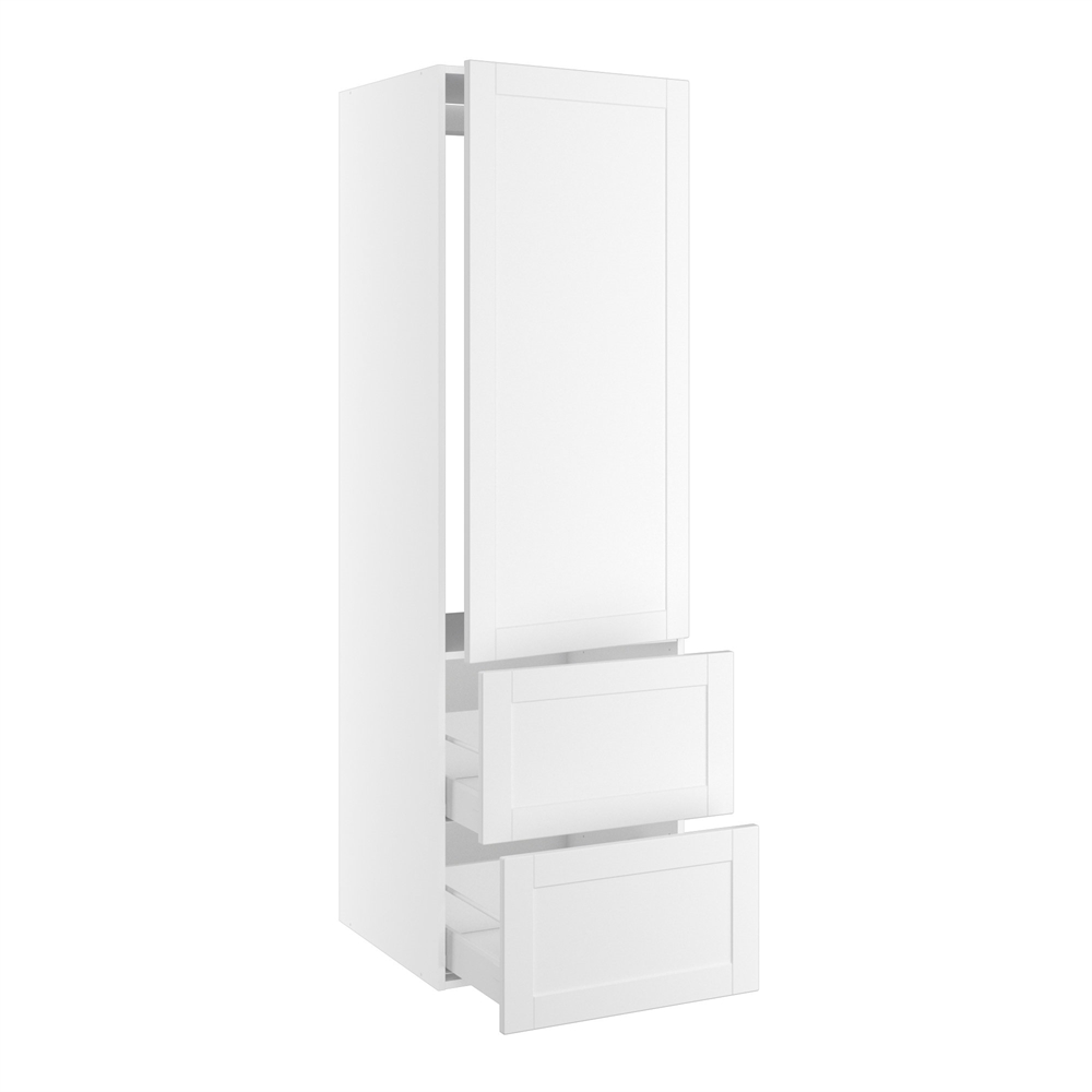 Kitchn Højskab til integreret køl nichemål 1232x567 mm. m/1 låge uden hængselsboring H:1244 og 2 skuffer H:348 H:1952 D:580 B:600