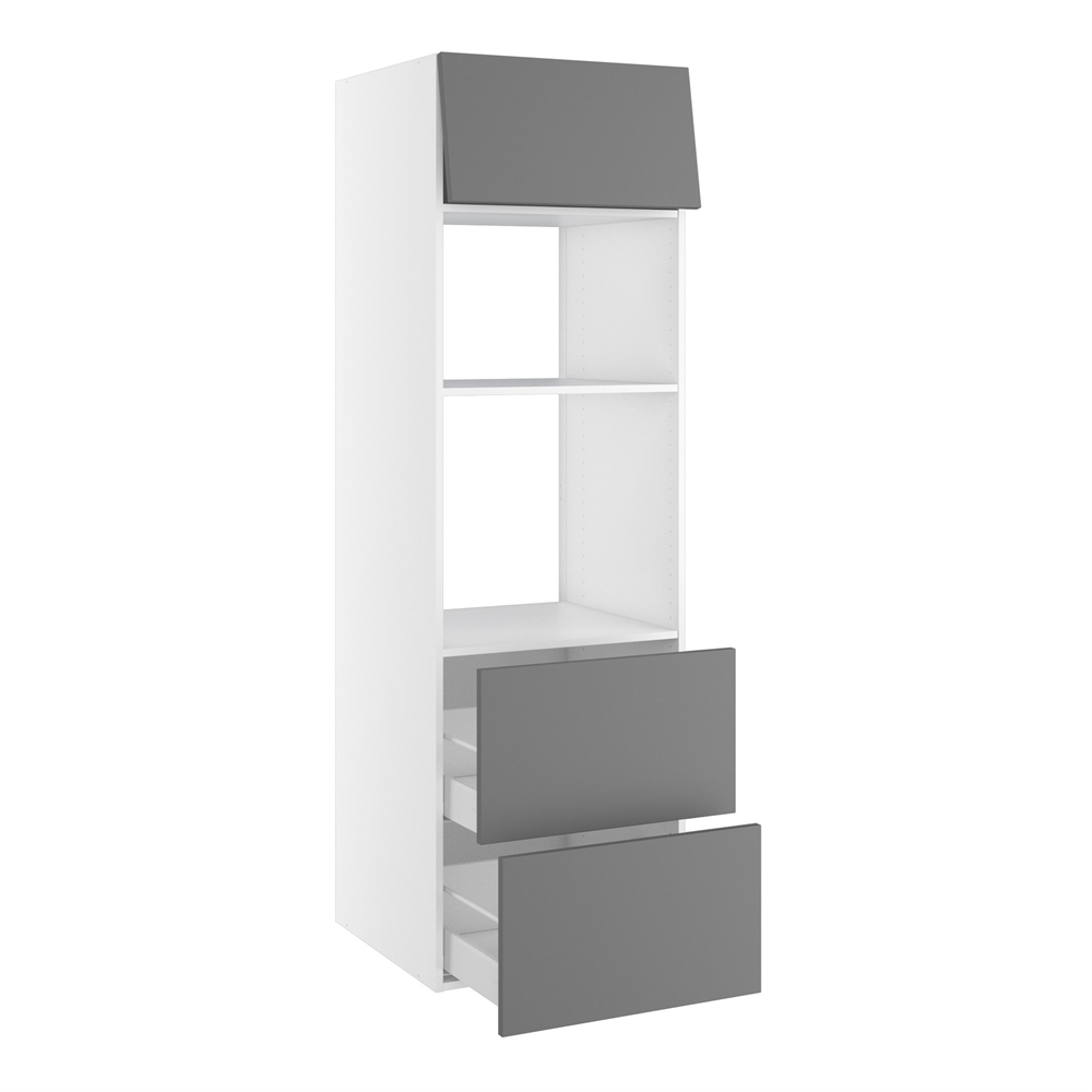 Kitchn Højskab til combiovne nichemål 912x567 mm. 2 skuffer H:348 og toplåge H:316 H:1952 D:580 B:600