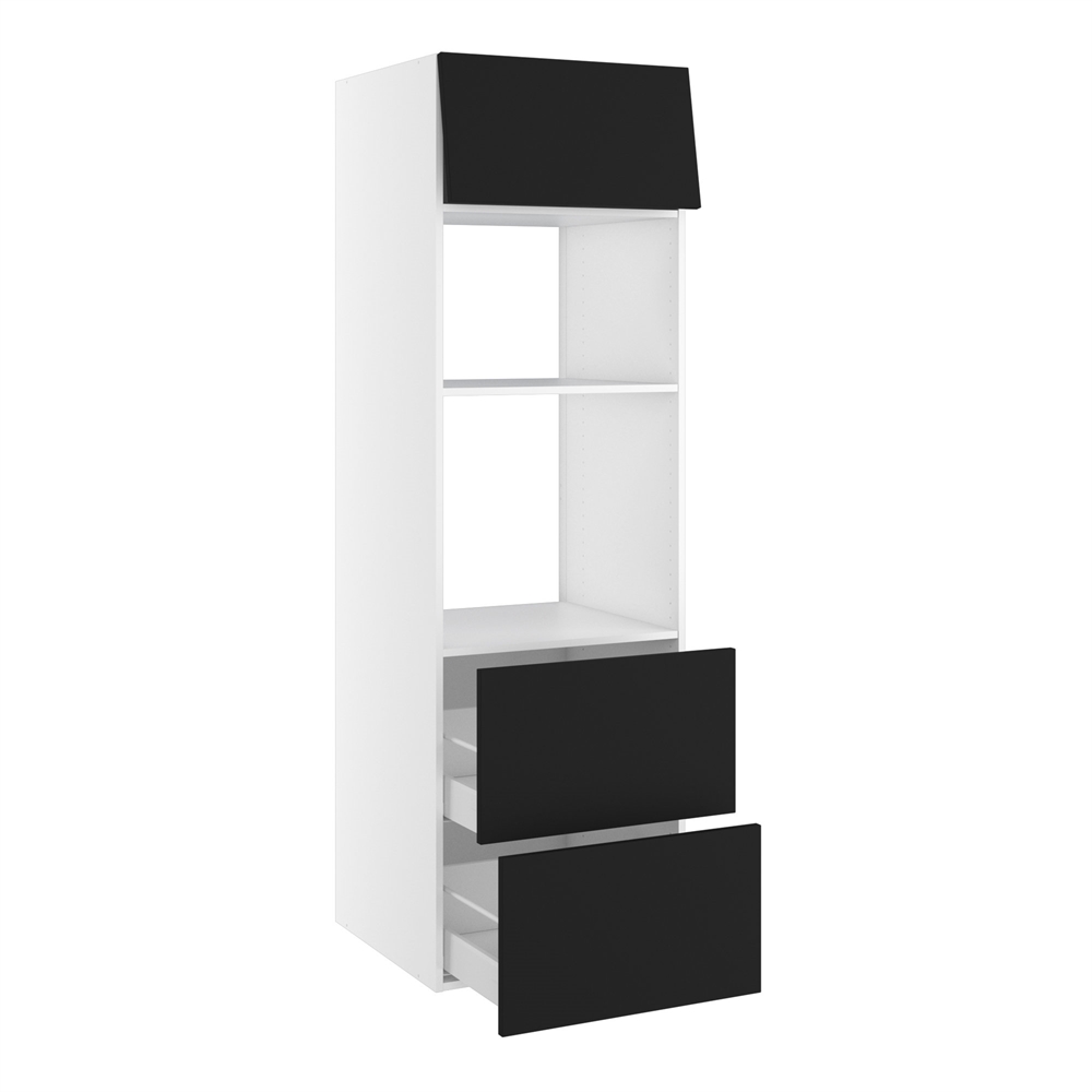 Kitchn Højskab til combiovne nichemål 912x567 mm. 2 skuffer H:348 og toplåge H:316 H:1952 D:580 B:600
