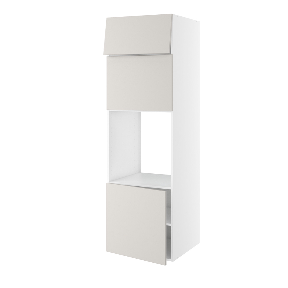 Højskab, t/ovn og micro, 572mm låge, 444mm lift door, 316mm toplåge, hul: 592mm. H:1952 B:600 D:580