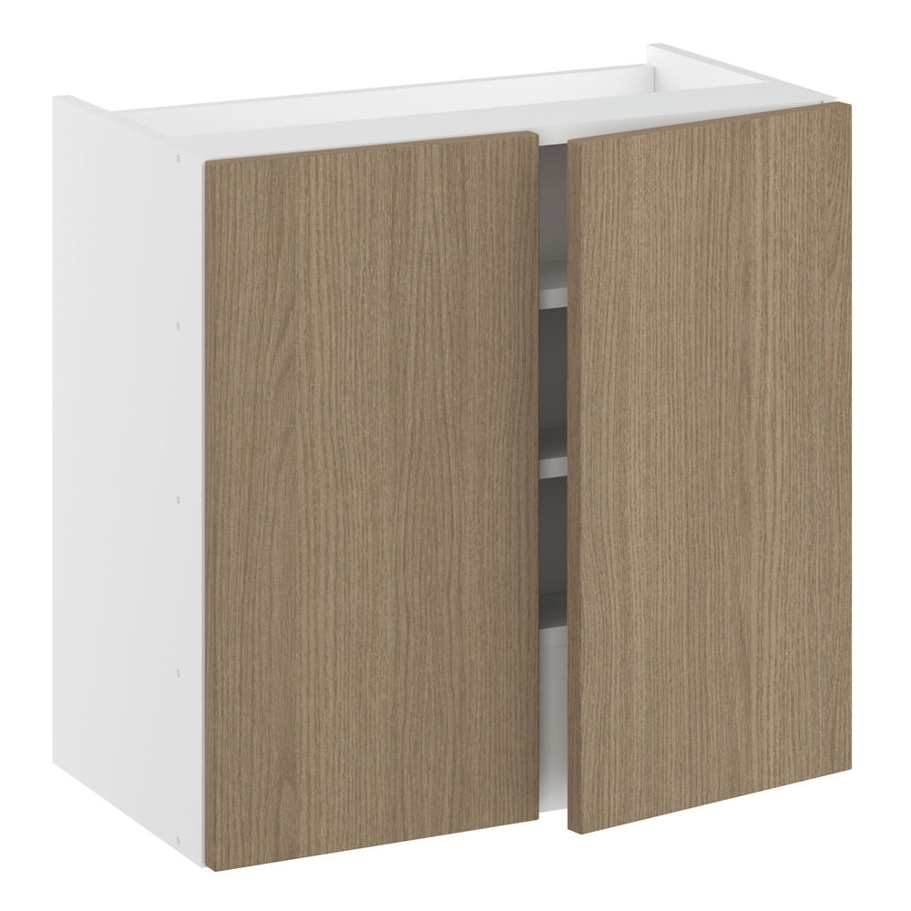 Emhætteskab, m/dobbelt låger, 3 hylder, m/aftagelig bagplade. H:576 B:600 D:320