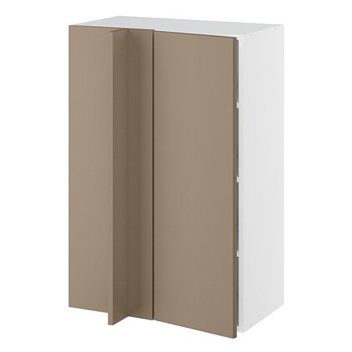 Hjørneindstiksoverskab, 296mm låge, blændplade 340mm, 3 hylder (min. 640mm fra væg). H:896 B:600 D:320