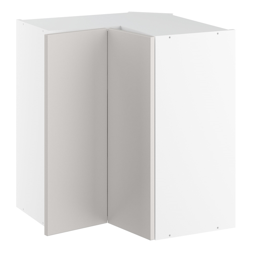 Vinkeloverskab, m/knæklåge (2 stk. B:256mm.), 2 hylder. H:704 B:600 D:320