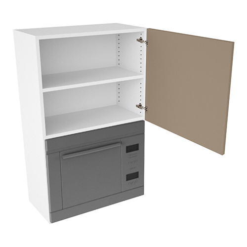 Overskab, t/microovn, 444mm låge, blændfront 96mm, hul: 426mm. H:896 B:600 D:320