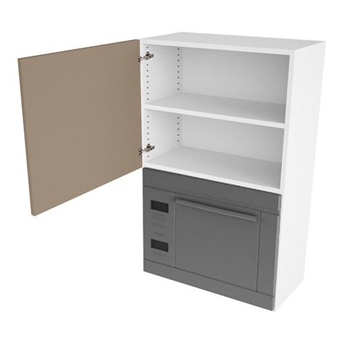 Overskab, t/microovn, 444mm låge, blændfront 96mm, hul: 426mm. H:896 B:600 D:320